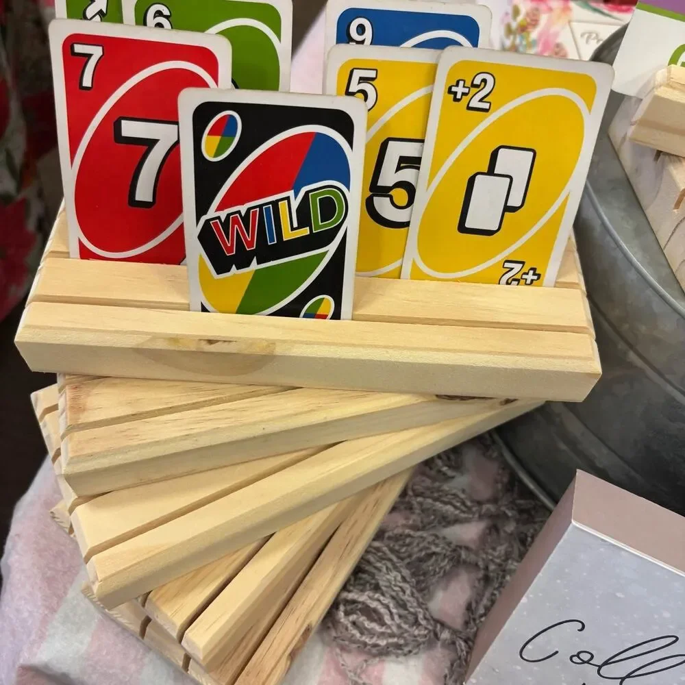 Wooden Card Holders Handmade set of 2
